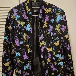 Colorful Butterfly Print Jacket